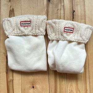 Hunter tall boot socks cream knit size large